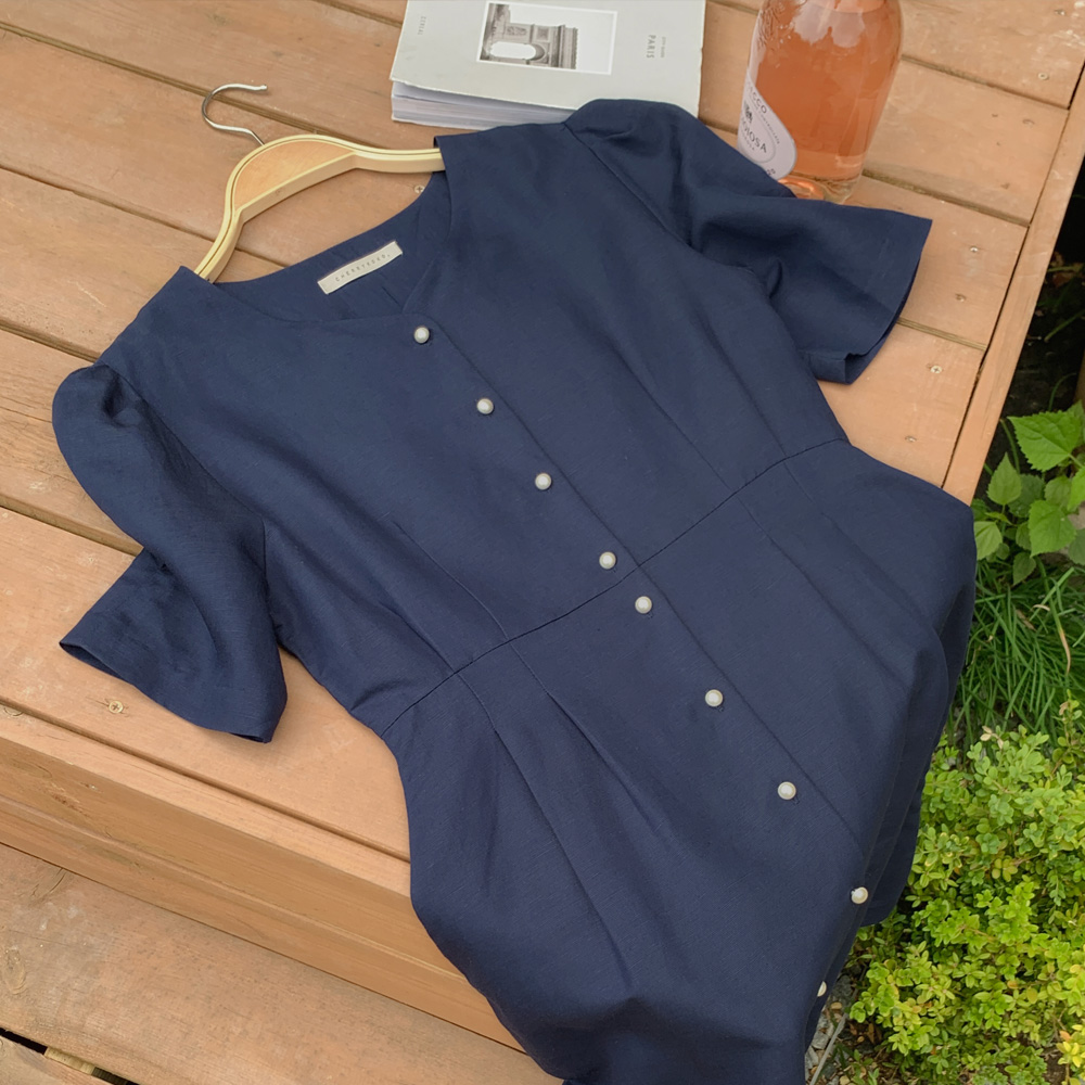 [🚀당일발송  MADE,CRKO] 리브 린넨 원피스 / S,M / 2color