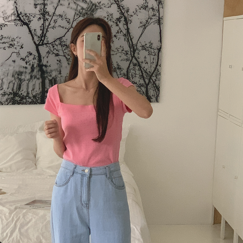 펀칭 플라워 티셔츠