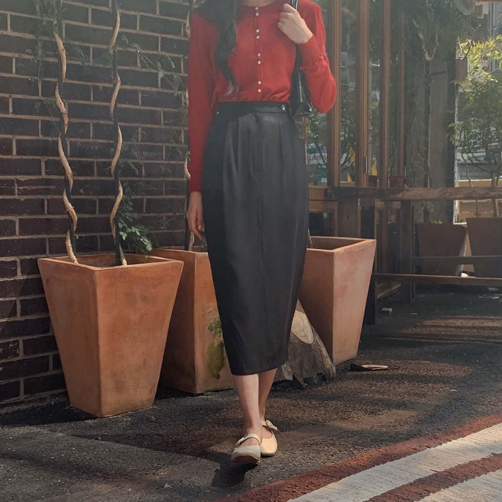 핀턱 소프트 스커트