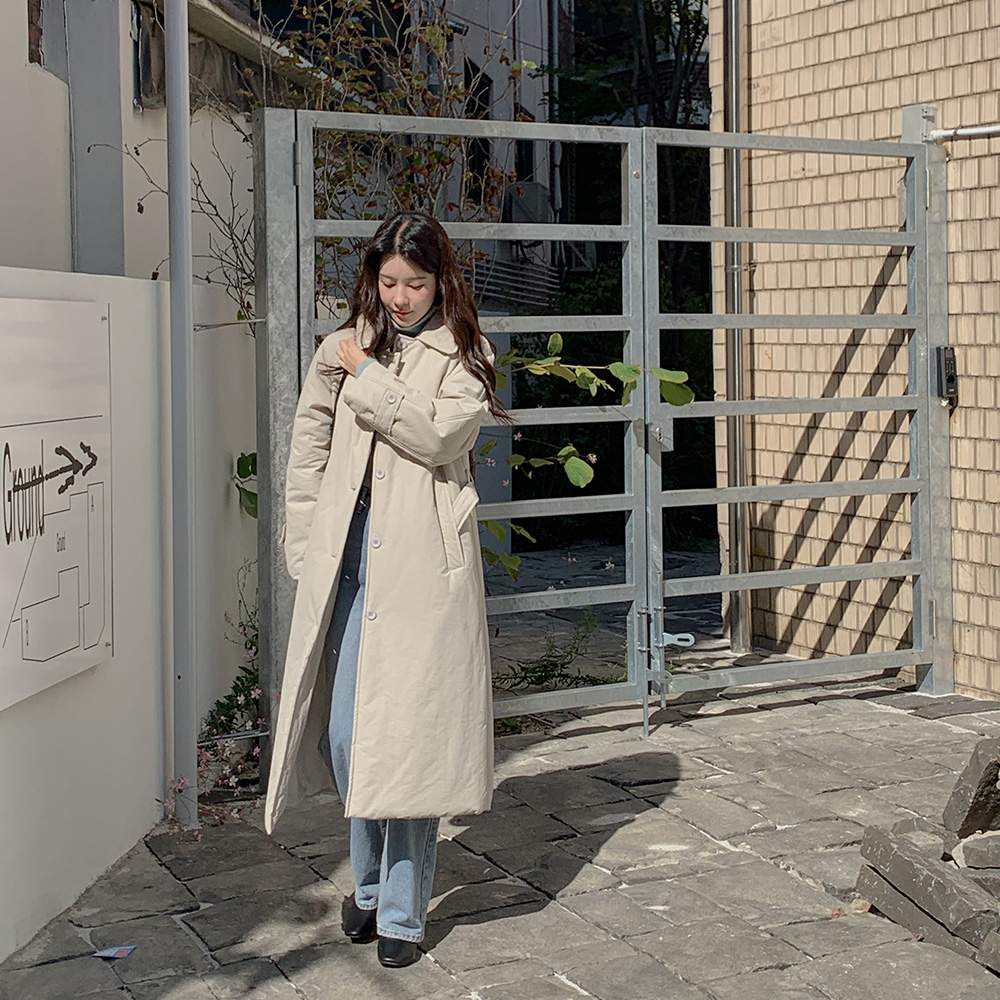 [BEST] 패딩 바바리 코트 / 롱 / 6온스 / 2color