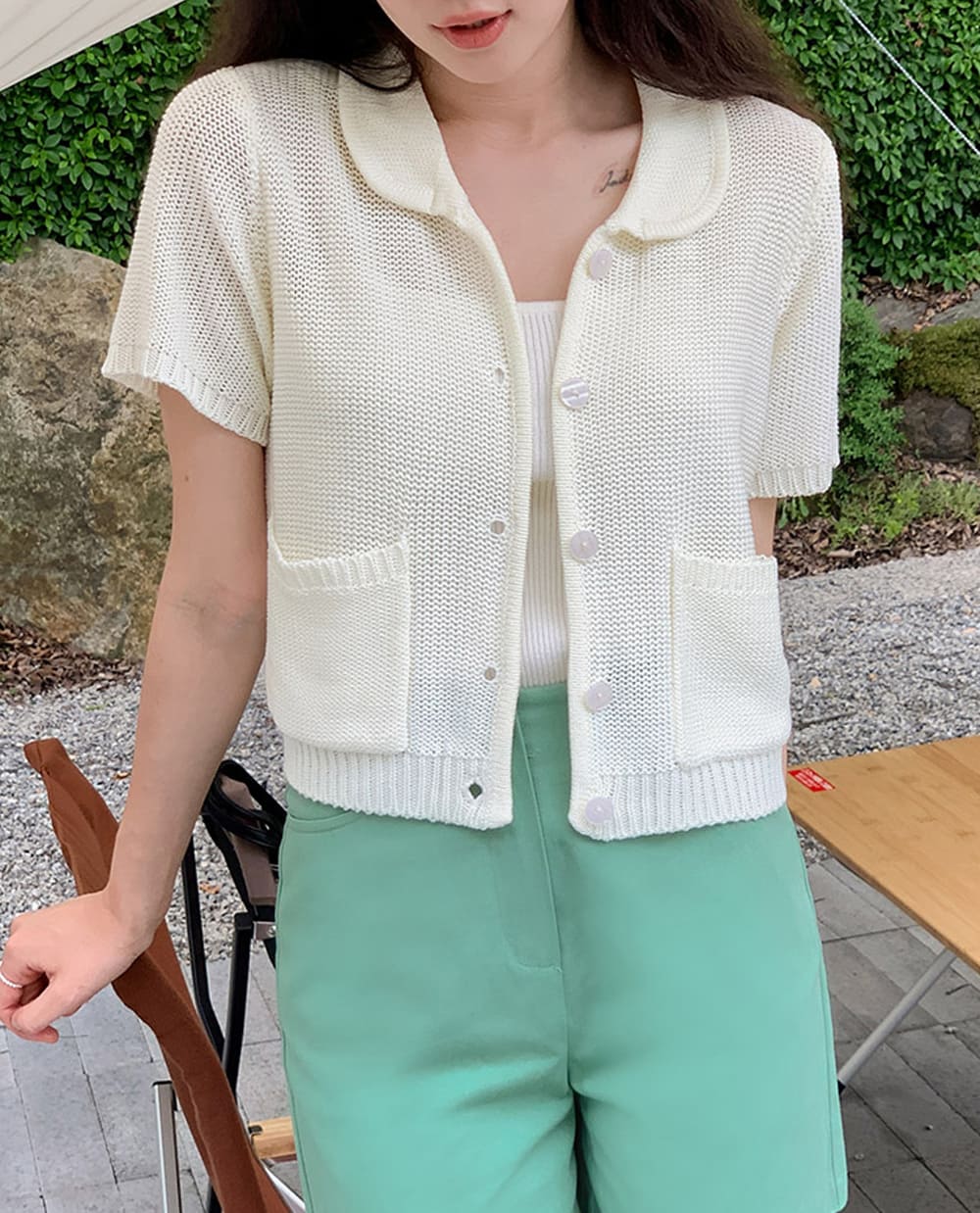 데이 카라 니트가디건