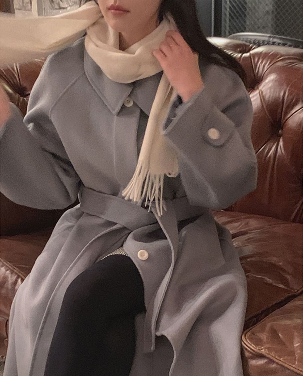 포인트 울 머플러 (겨울 울 포근 따뜻)