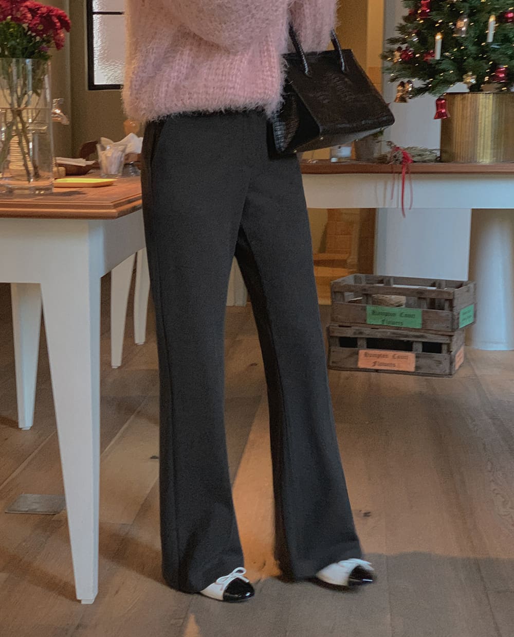 기모 인밴딩 부츠컷 슬랙스 /하객룩 /기모/ 인벤딩 /세미부츠컷