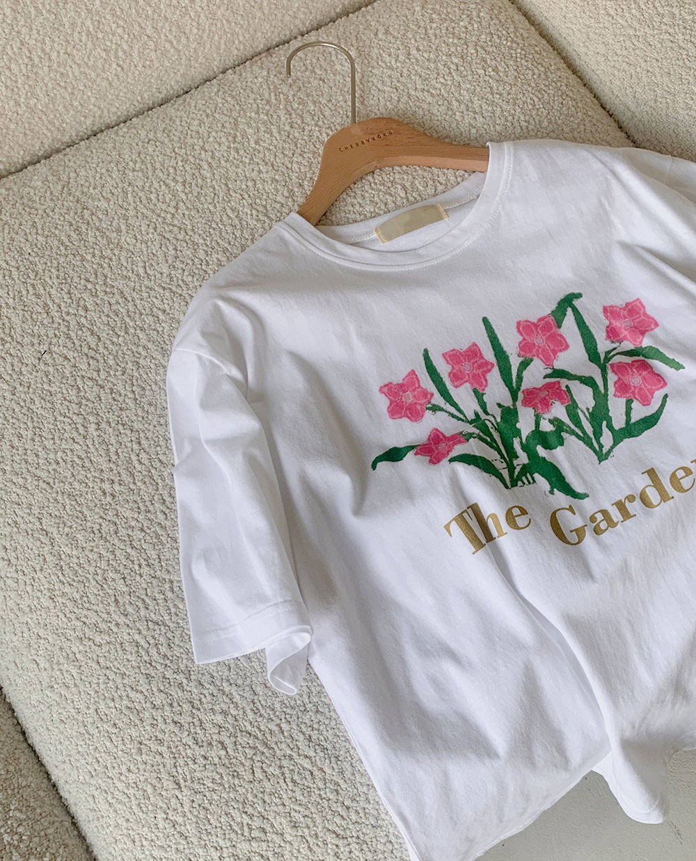 플라워 워싱 티셔츠