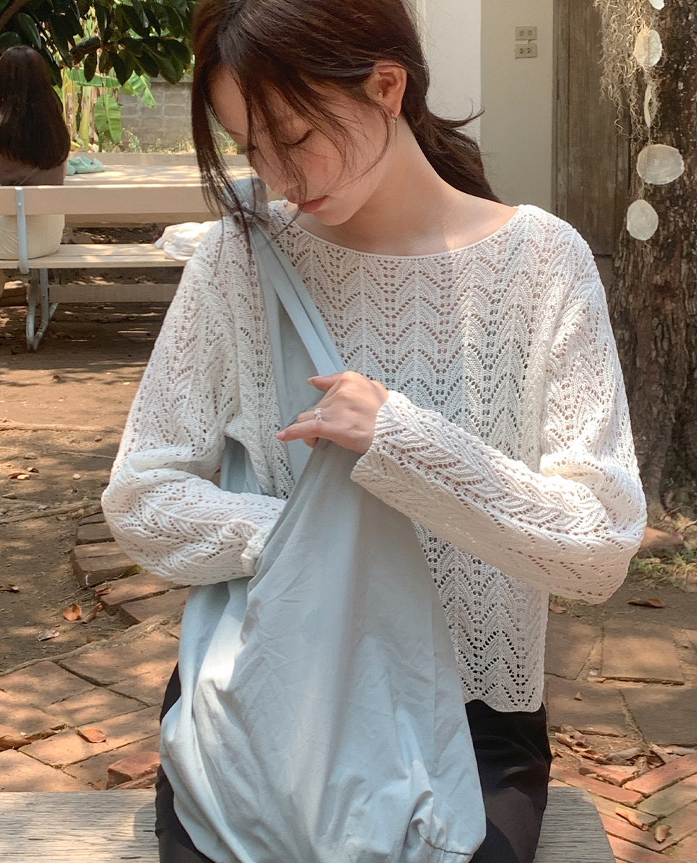 스카시 보트넥 니트