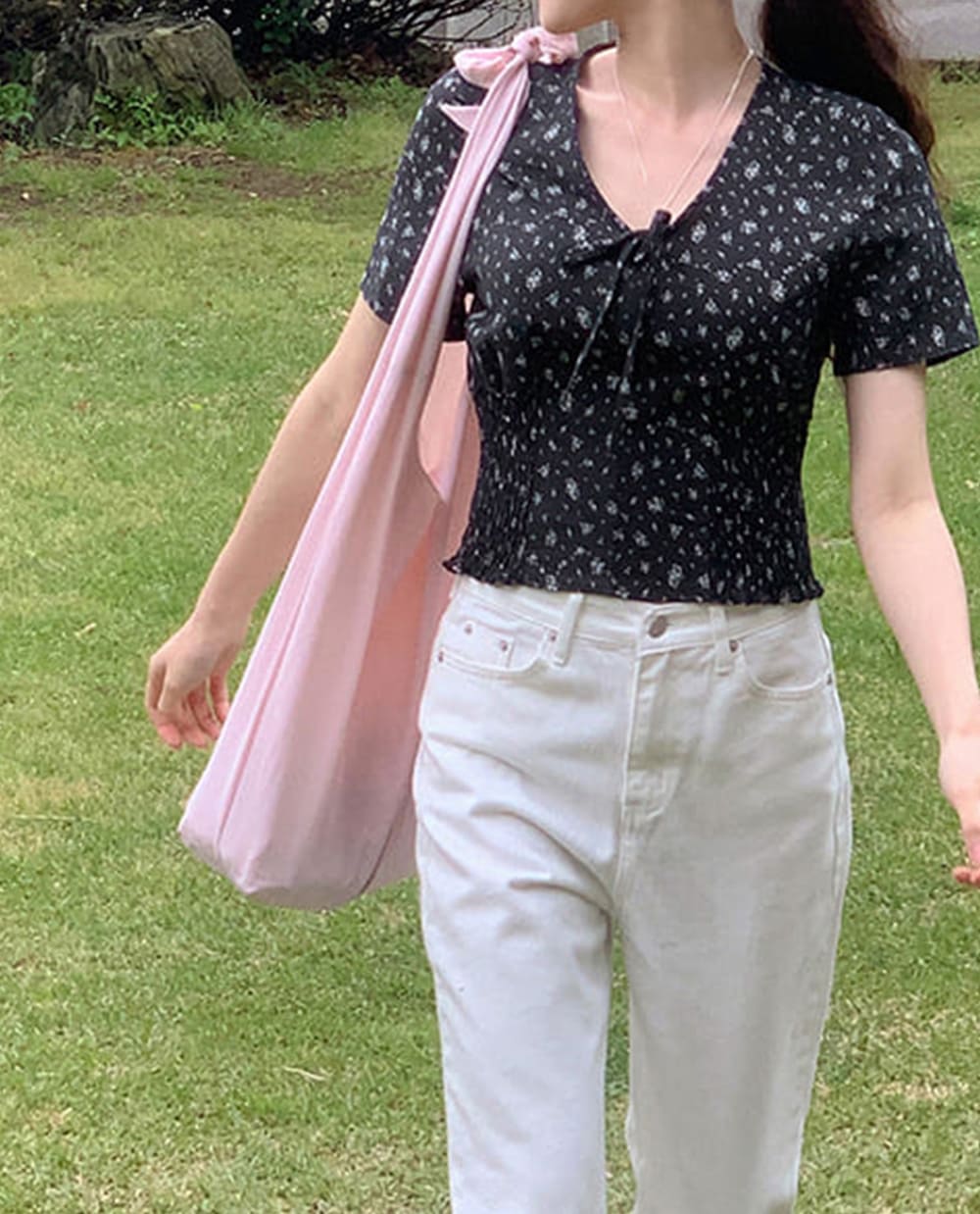 와샤 리본 에코백