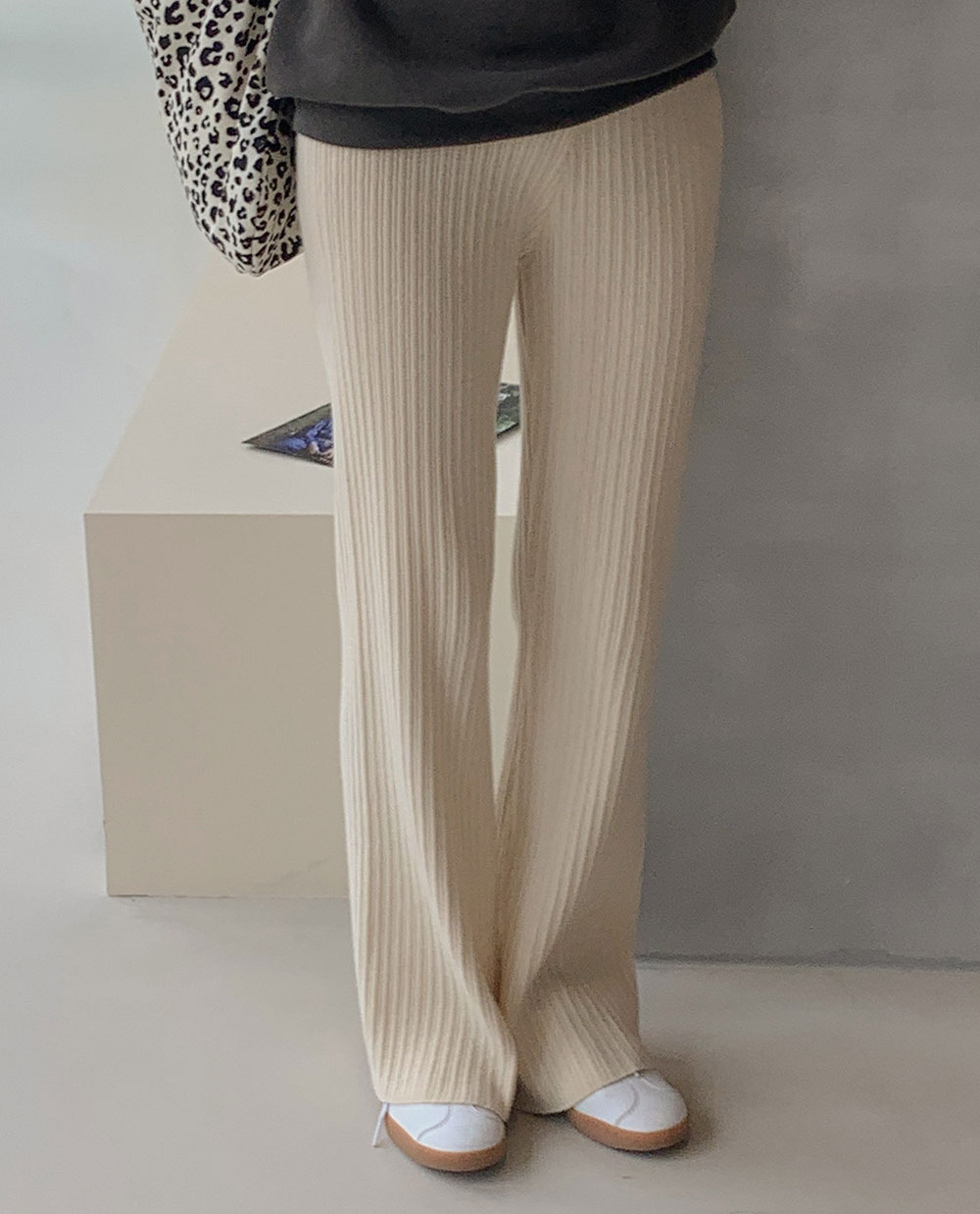 베어 골지 팬츠