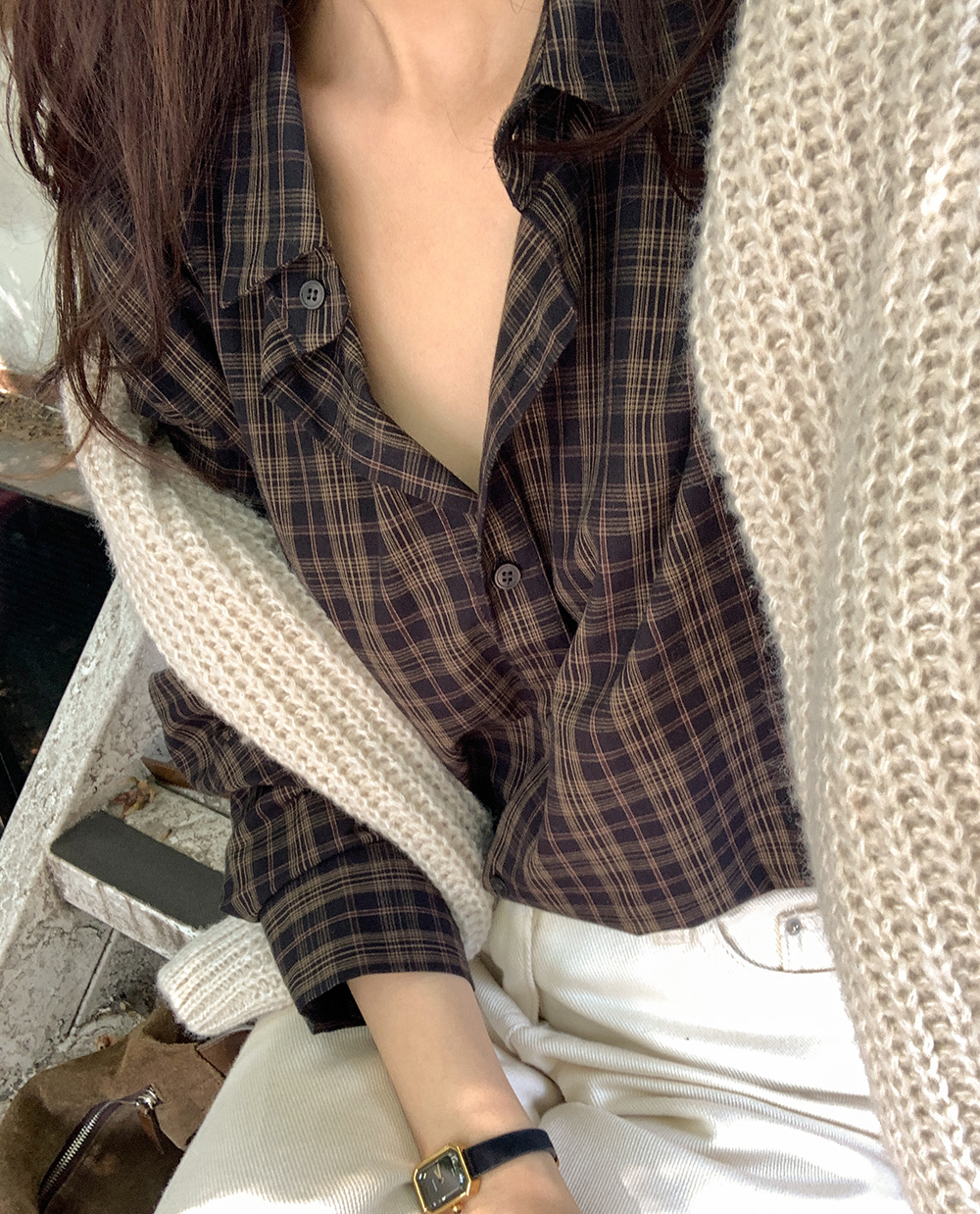 무브 체크 셔츠