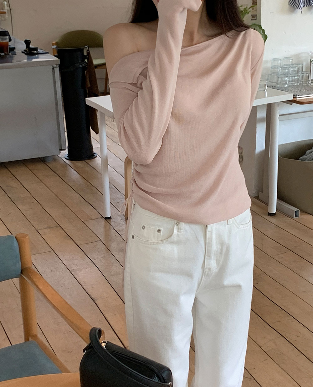 숄더 스트링 니트