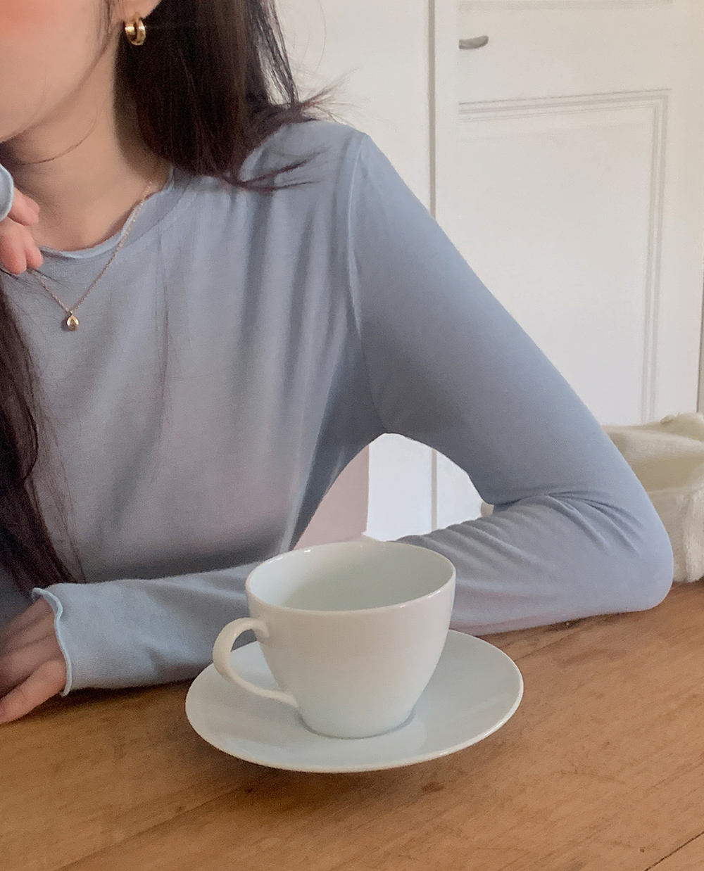 [1+1추가할인] 메이브 러플 티셔츠