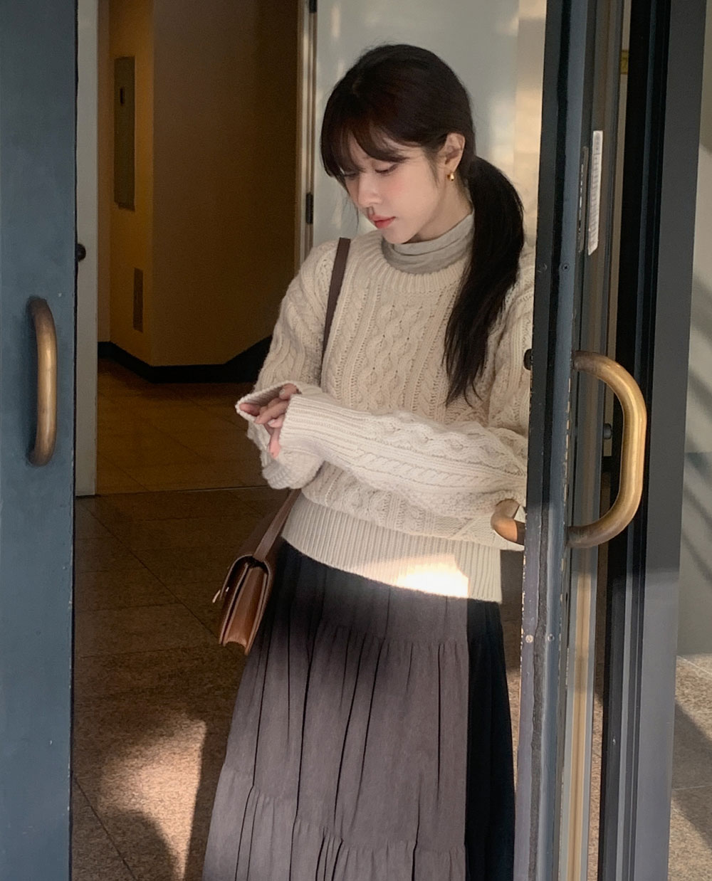 [🧶울70%] 유닛 케이블 니트