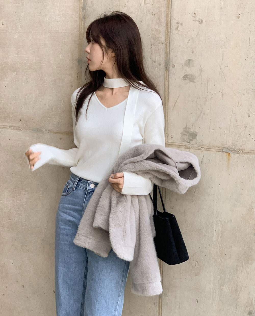 아일라 스카프 니트