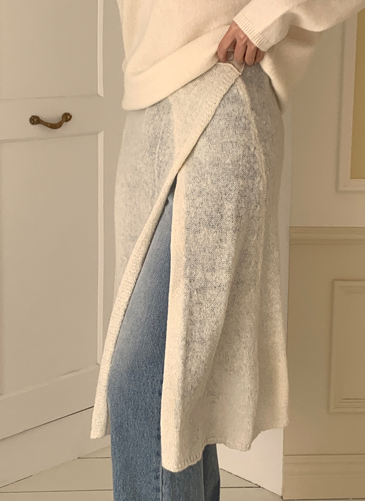 버블 울 랩 스커트