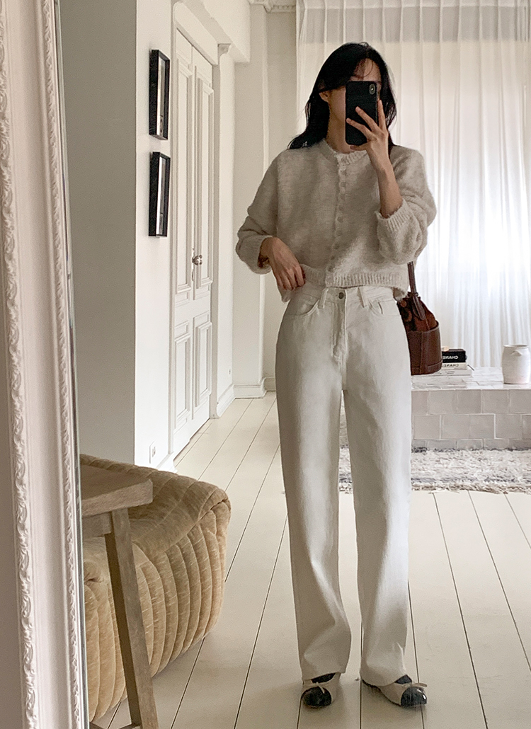 레어 코튼 기모 팬츠 / 와이드팬츠/하이웨스트팬츠/겨울팬츠