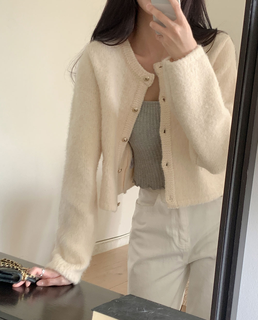 셀리 알파카 가디건 /봄가디건/니트가디건/라운드넥니트