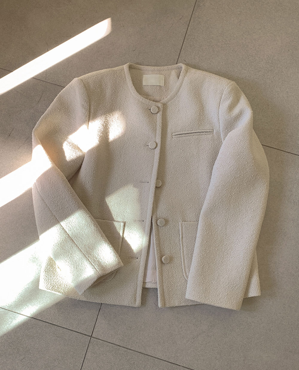 노카라 트위드 울자켓