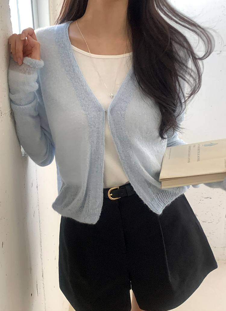 에나 모헤어 가디건